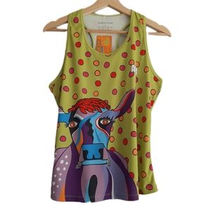 🍒 New - AOR Alchemy of Ride Lavender Lucy Cow Racer Back Tank Top Sz L